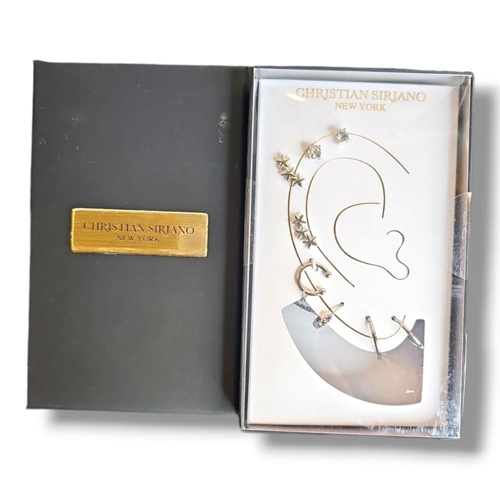 Christian Siriano New York Silver Boxed Earrings Set
